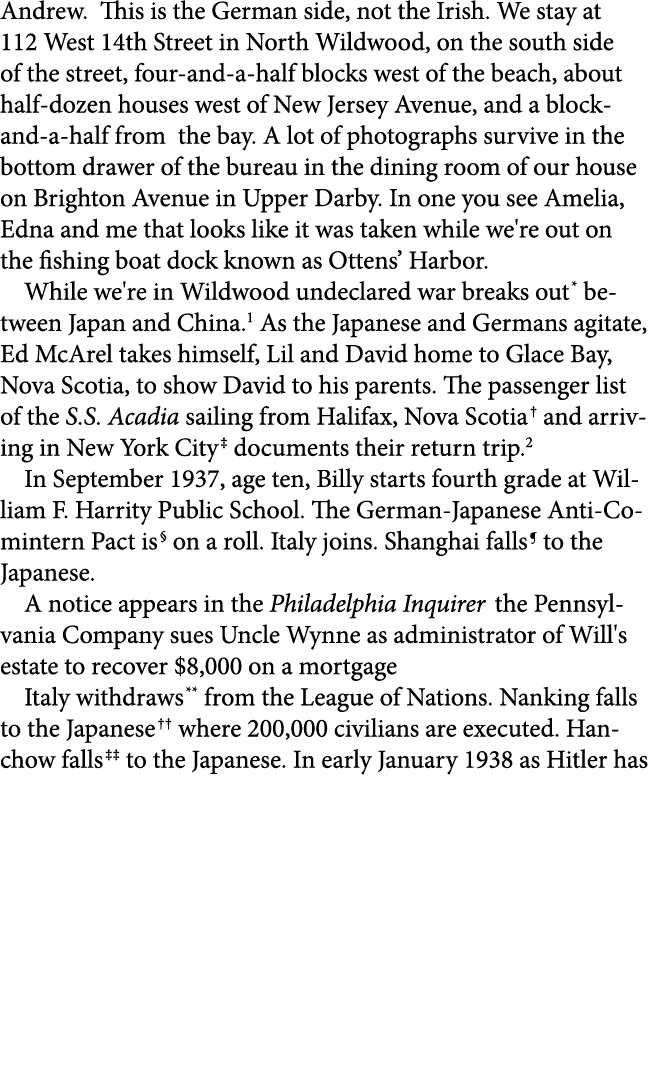 Andrew. This is the German side, not the Irish. We stay at 112 West 14th Street in North Wildwood, on the south side ...