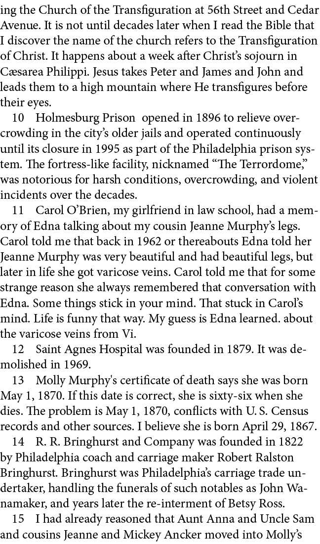 ing the Church of the Transfiguration at 56th Street and Cedar Avenue. It is not until decades later when I read the ...