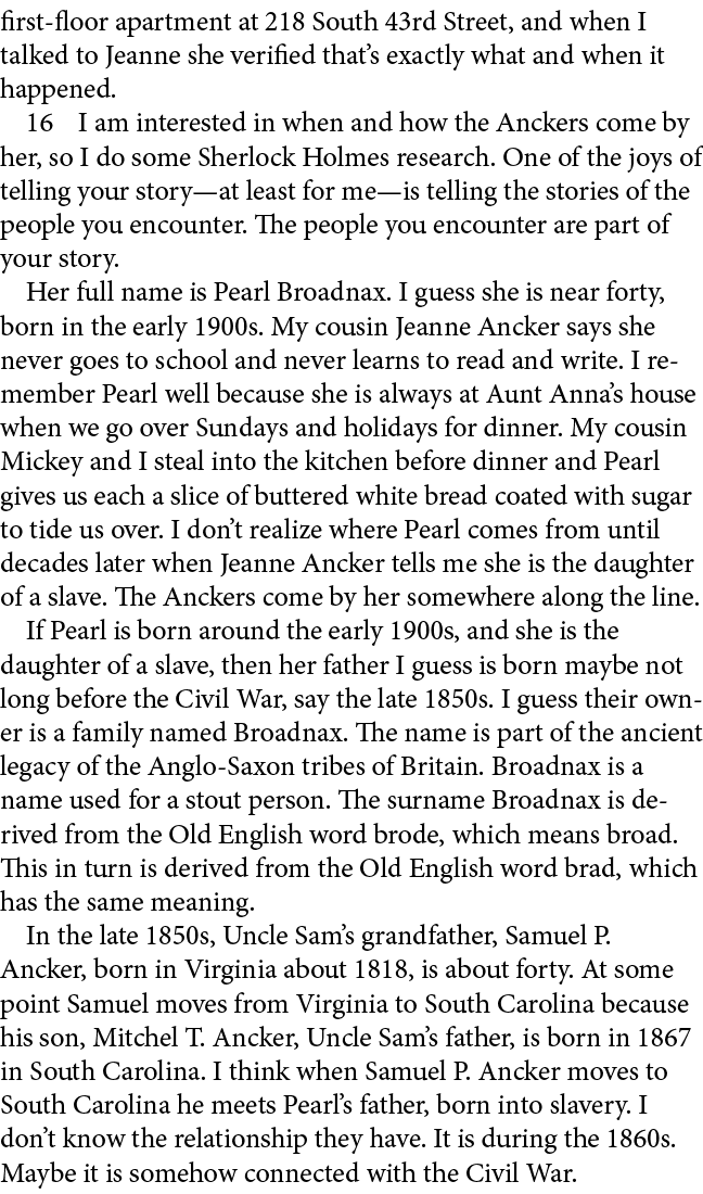 first floor apartment at 218 South 43rd Street, and when I talked to Jeanne she verified that’s exactly what and when...
