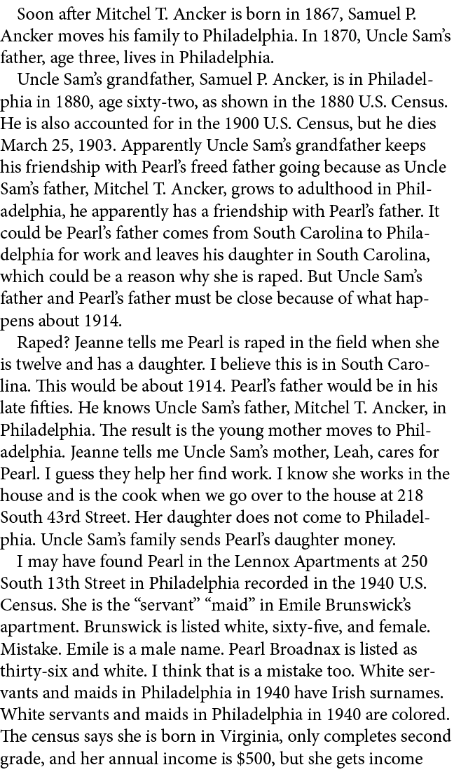 Soon after Mitchel T. Ancker is born in 1867, Samuel P. Ancker moves his family to Philadelphia. In 1870, Uncle Sam’s...