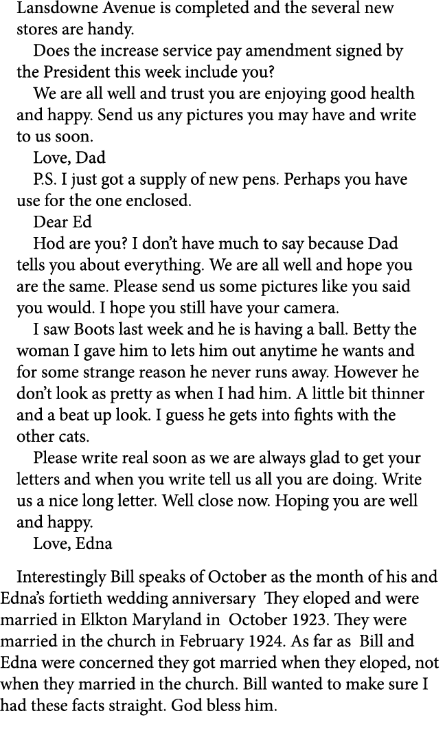 Lansdowne Avenue is completed and the several new stores are handy. Does the increase service pay amendment signed by...