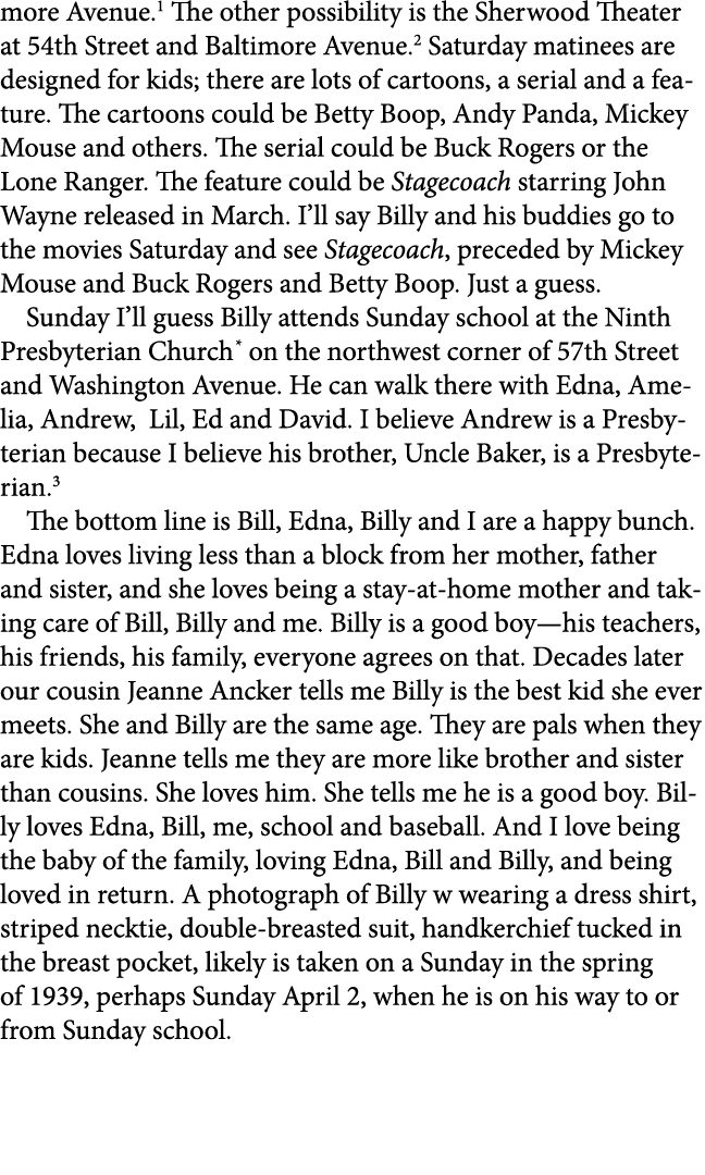 more Avenue. The other possibility is the Sherwood Theater at 54th Street and Baltimore Avenue. Saturday matinees are...