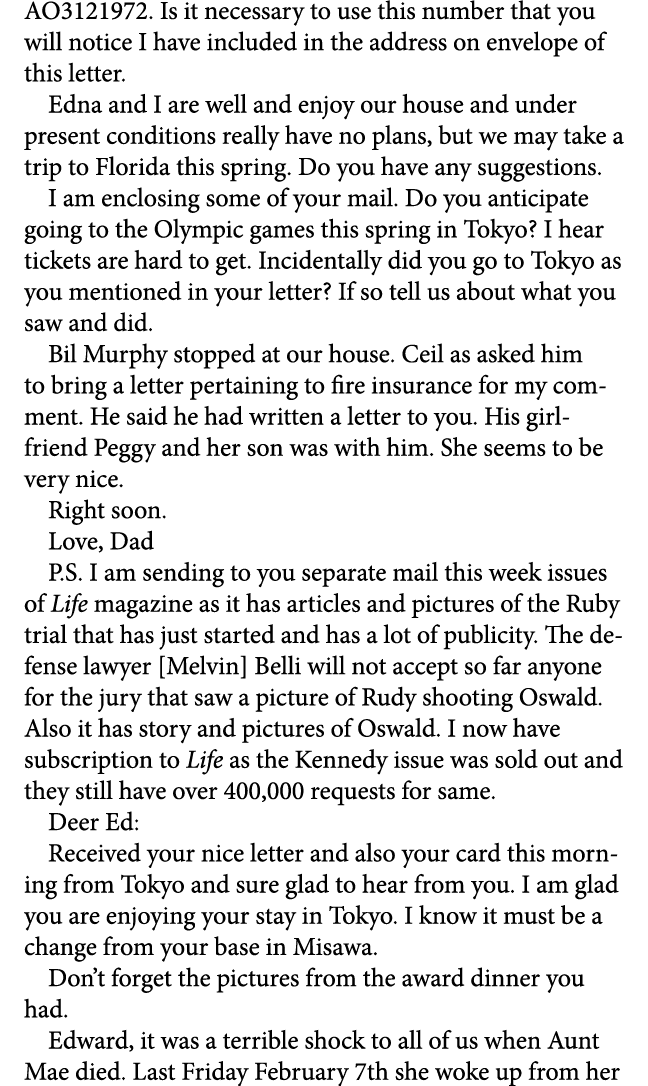 AO3121972. Is it necessary to use this number that you will notice I have included in the address on envelope of this...