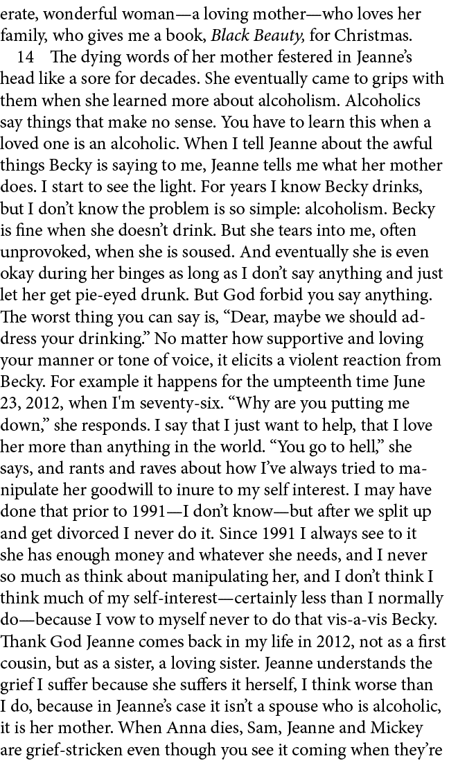 erate, wonderful woman—a loving mother—who loves her family, who gives me a book, Black Beauty, for Christmas. ﻿ ﻿ Th...