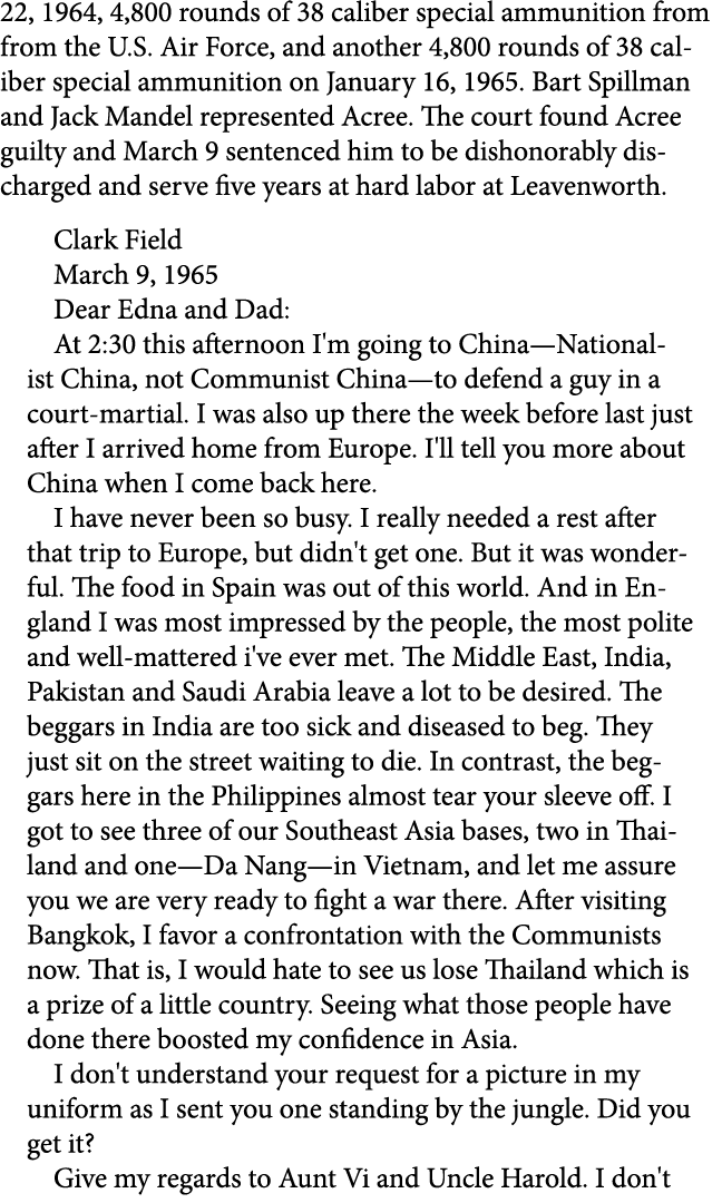 22, 1964, 4,800 rounds of 38 caliber special ammunition from from the U.S. Air Force, and another 4,800 rounds of 38 ...