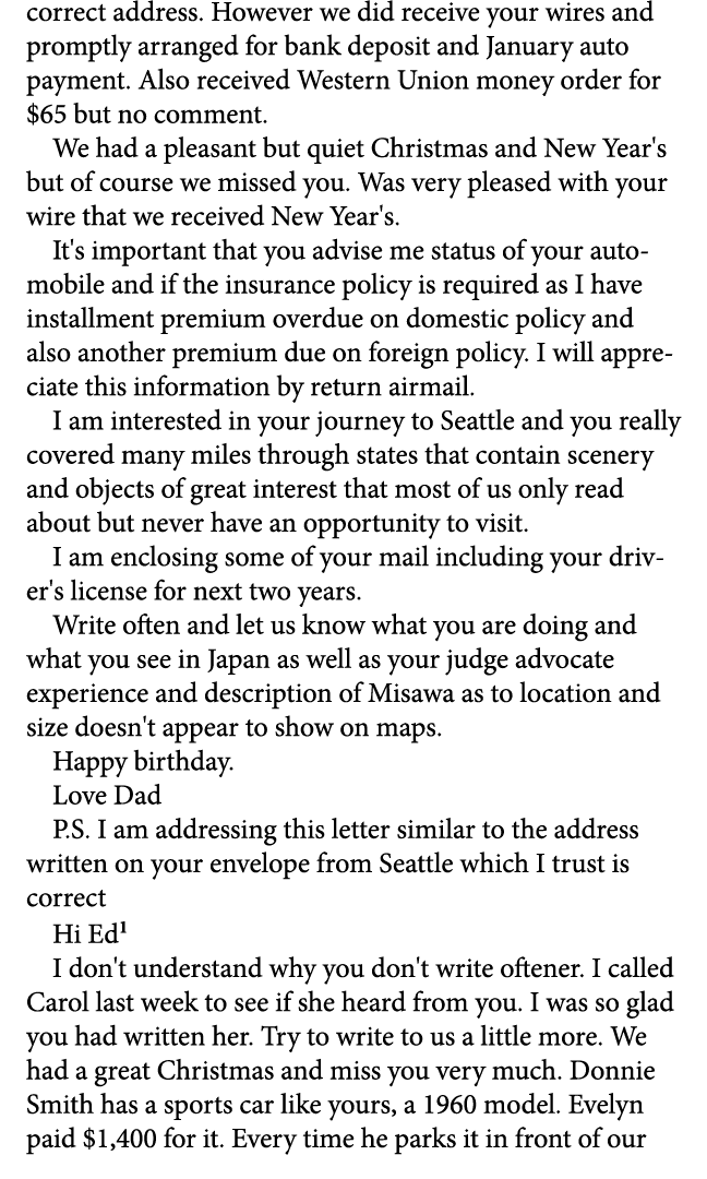 correct address. However we did receive your wires and promptly arranged for bank deposit and January auto payment. A...
