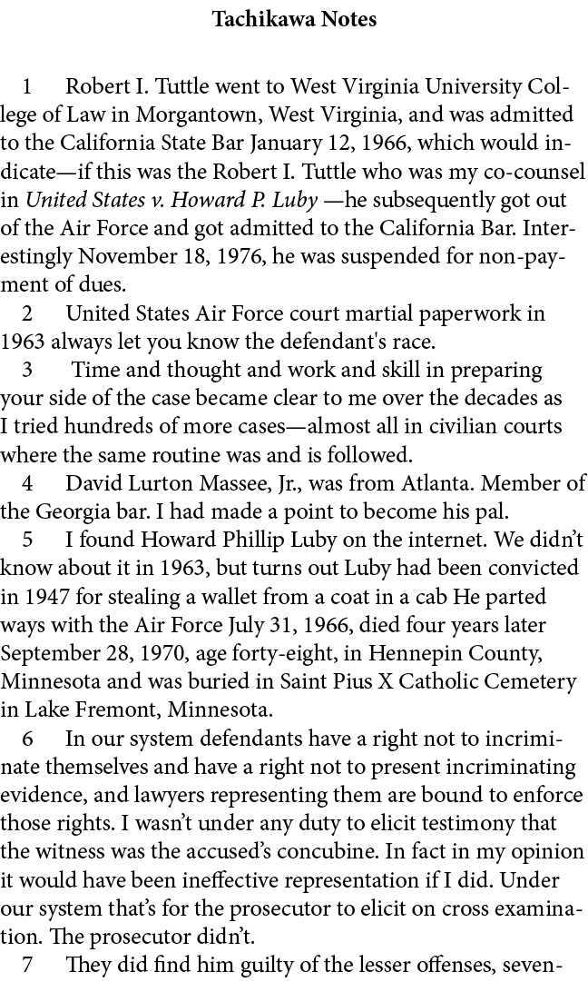 Tachikawa Notes ﻿ Robert I. Tuttle went to West Virginia University College of Law in Morgantown, West Virginia, and...