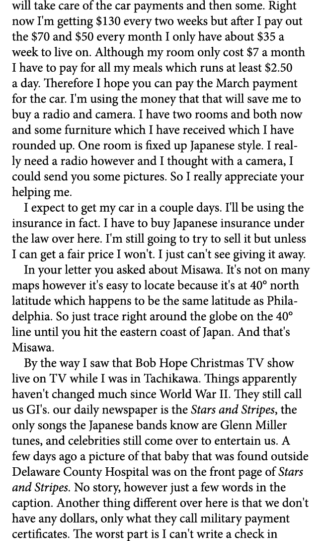 will take care of the car payments and then some. Right now I'm getting $130 every two weeks but after I pay out the ...