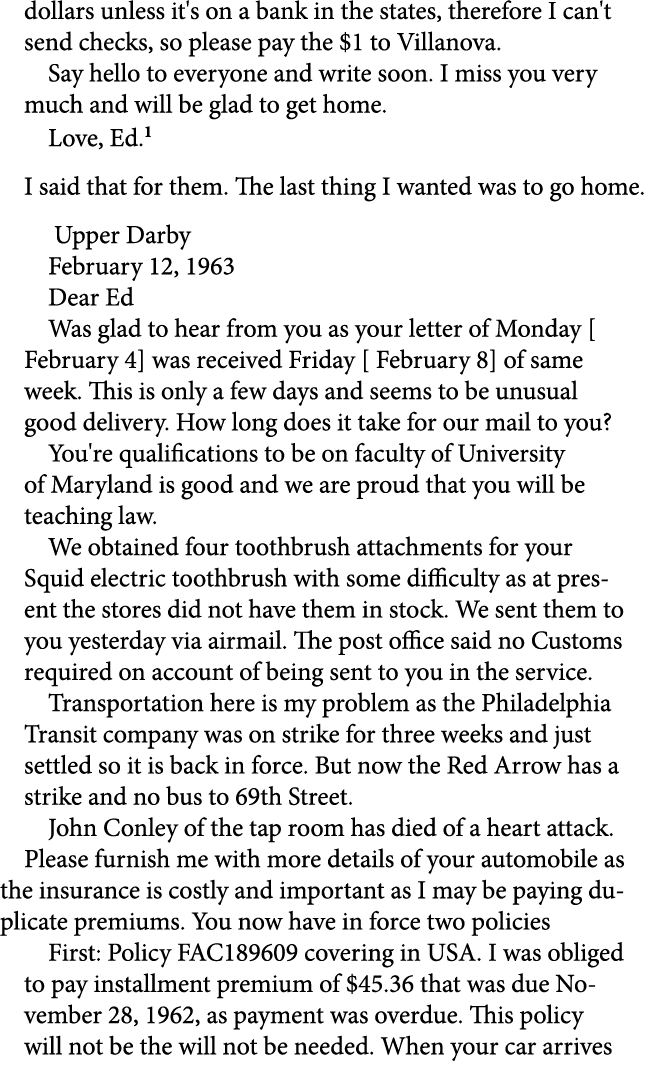 dollars unless it's on a bank in the states, therefore I can't send checks, so please pay the $1 to ﻿Villanova. Say h...