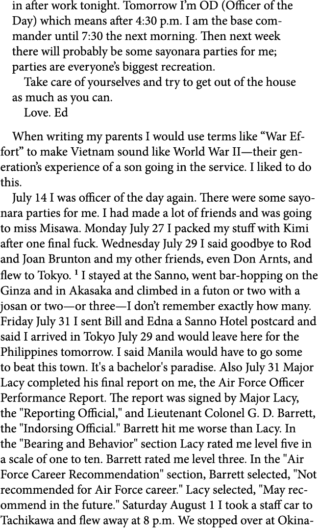 in after work tonight. Tomorrow I’m OD (Officer of the Day) which means after 4:30 p.m. I am the base commander until...
