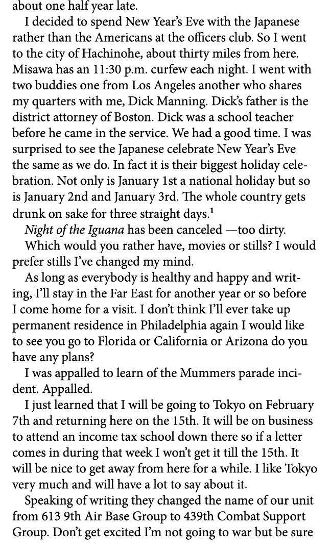 about one half year late. I decided to spend New Year’s Eve with the Japanese rather than the Americans at the office...