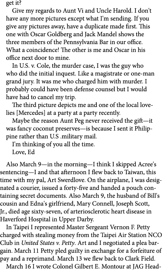 get it? Give my regards to Aunt Vi and Uncle Harold. I don't have any more pictures except what I'm sending. If you g...