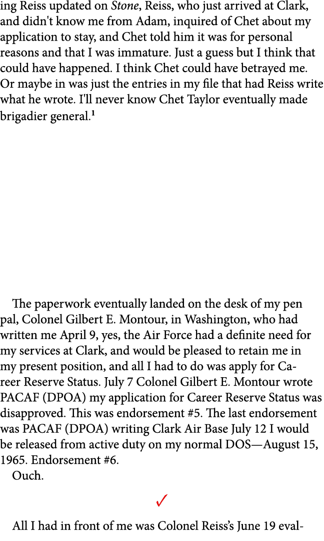 ing Reiss updated on Stone, Reiss, who just arrived at Clark, and didn't know me from Adam, inquired of Chet about my...