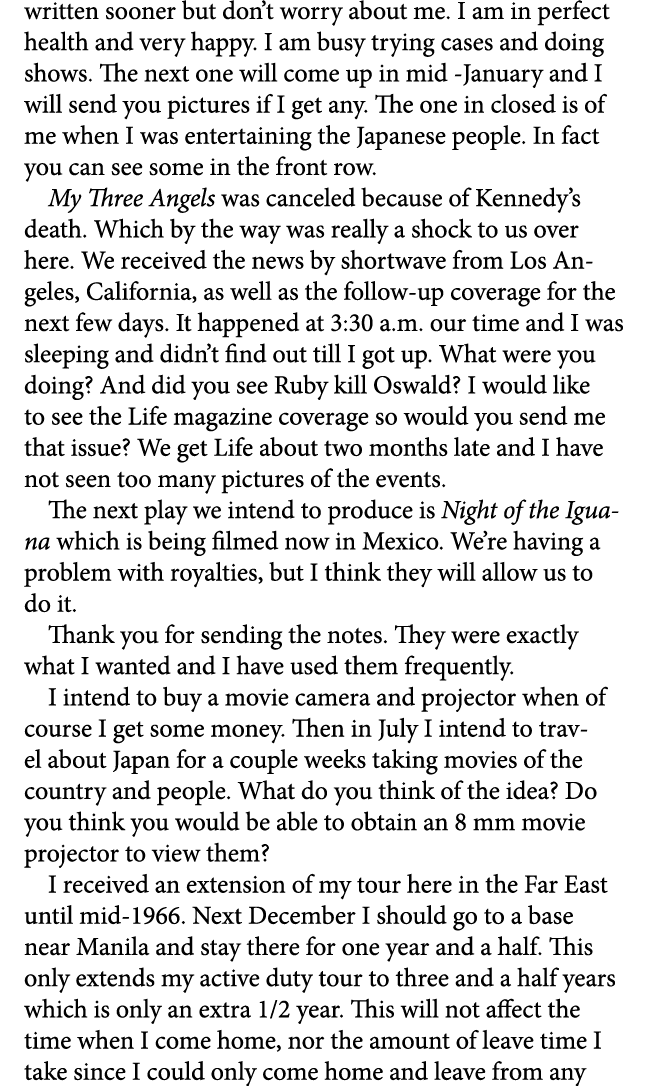 written sooner but don’t worry about me. I am in perfect health and very happy. I am busy trying cases and doing show...