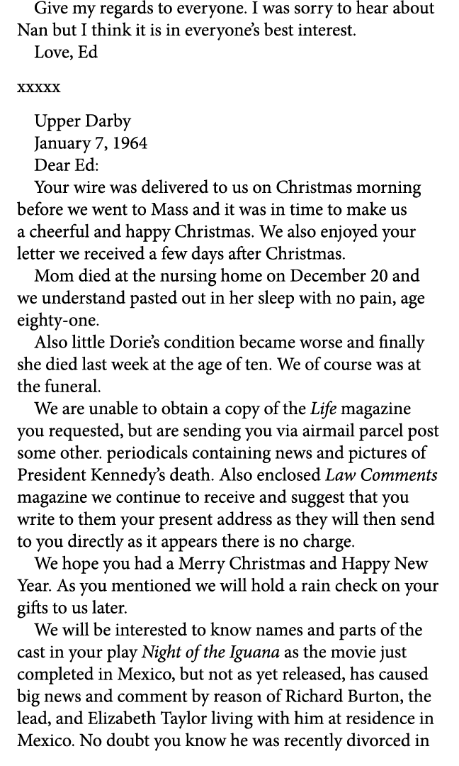 Give my regards to everyone. I was sorry to hear about ﻿Nan but I think it is in everyone’s best interest. Love, Ed x...