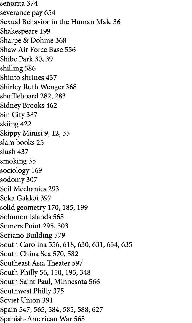 se orita 374 severance pay 654 Sexual Behavior in the Human Male 36 Shakespeare 199 Sharpe & Dohme 368 Shaw Air Force...