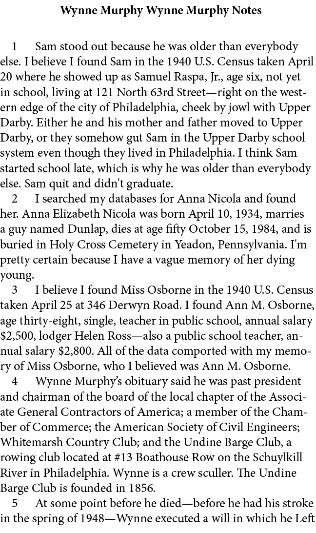  Wynne Murphy Wynne Murphy Notes ﻿ Sam stood out because he was older than everybody else. I believe I found Sam in t...