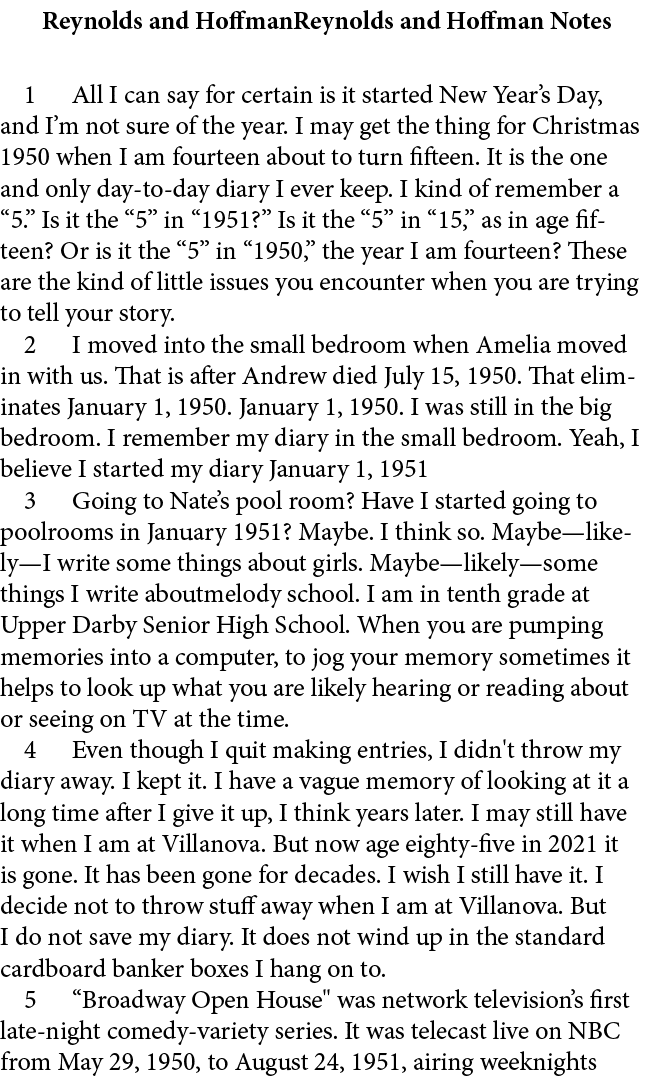 Reynolds and HoffmanReynolds and Hoffman Notes ﻿ All I can say for certain is it started New Year’s Day, and I’m not...