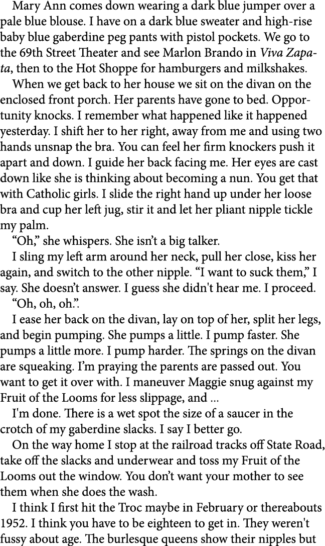 Mary Ann comes down wearing a dark blue jumper over a pale blue blouse. I have on a dark blue sweater and high rise b...