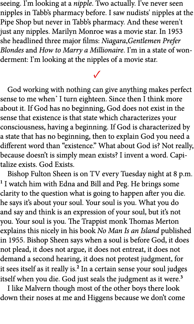 seeing. I'm looking at a nipple. Two actually. I've never seen nipples in Tabb’s pharmacy before. I saw nudists' nipp...