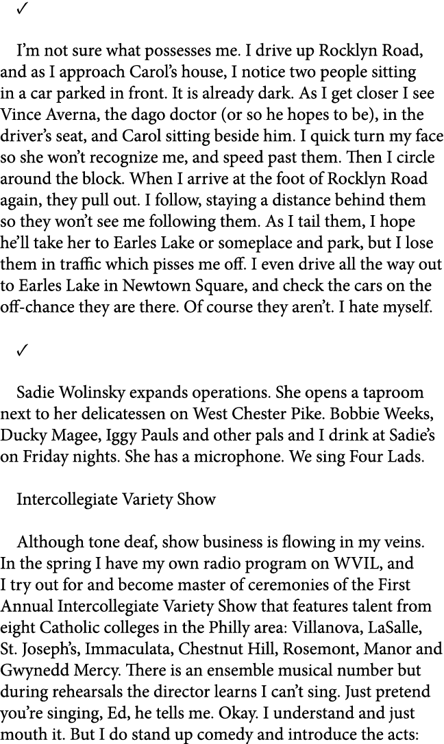 ✓ I’m not sure what possesses me. I drive up Rocklyn Road, and as I approach Carol’s house, I notice two people sitti...