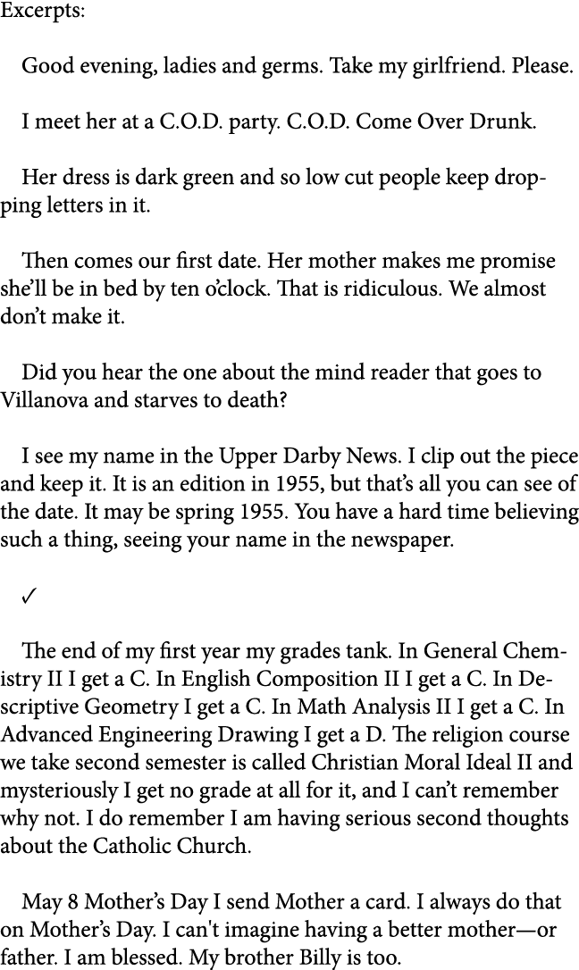 Excerpts: Good evening, ladies and germs. Take my girlfriend. Please. I meet her at a C.O.D. party. C.O.D. Come Over ...