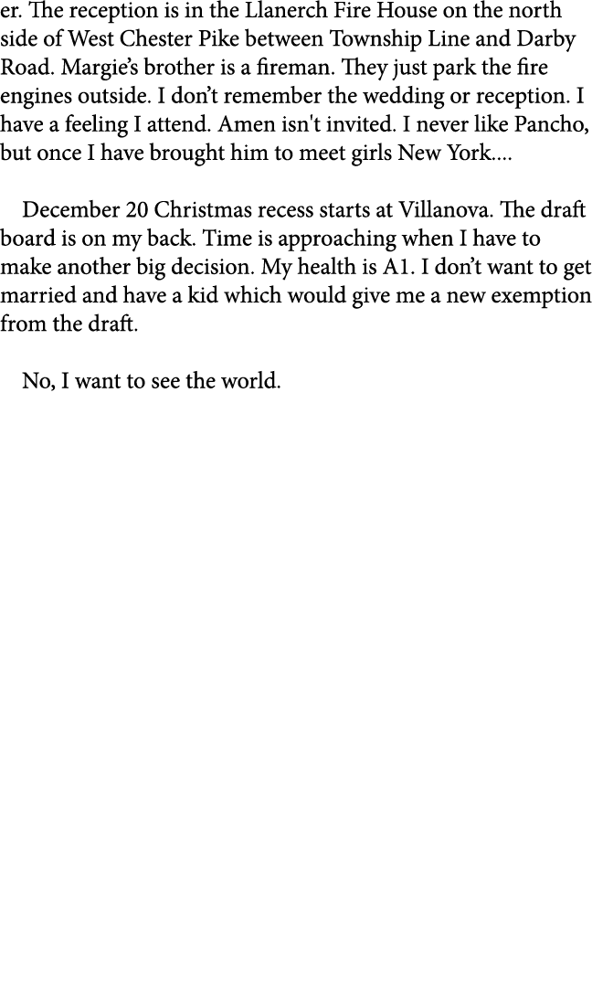er. The reception is in the Llanerch Fire House on the north side of West Chester Pike between Township Line and Darb...