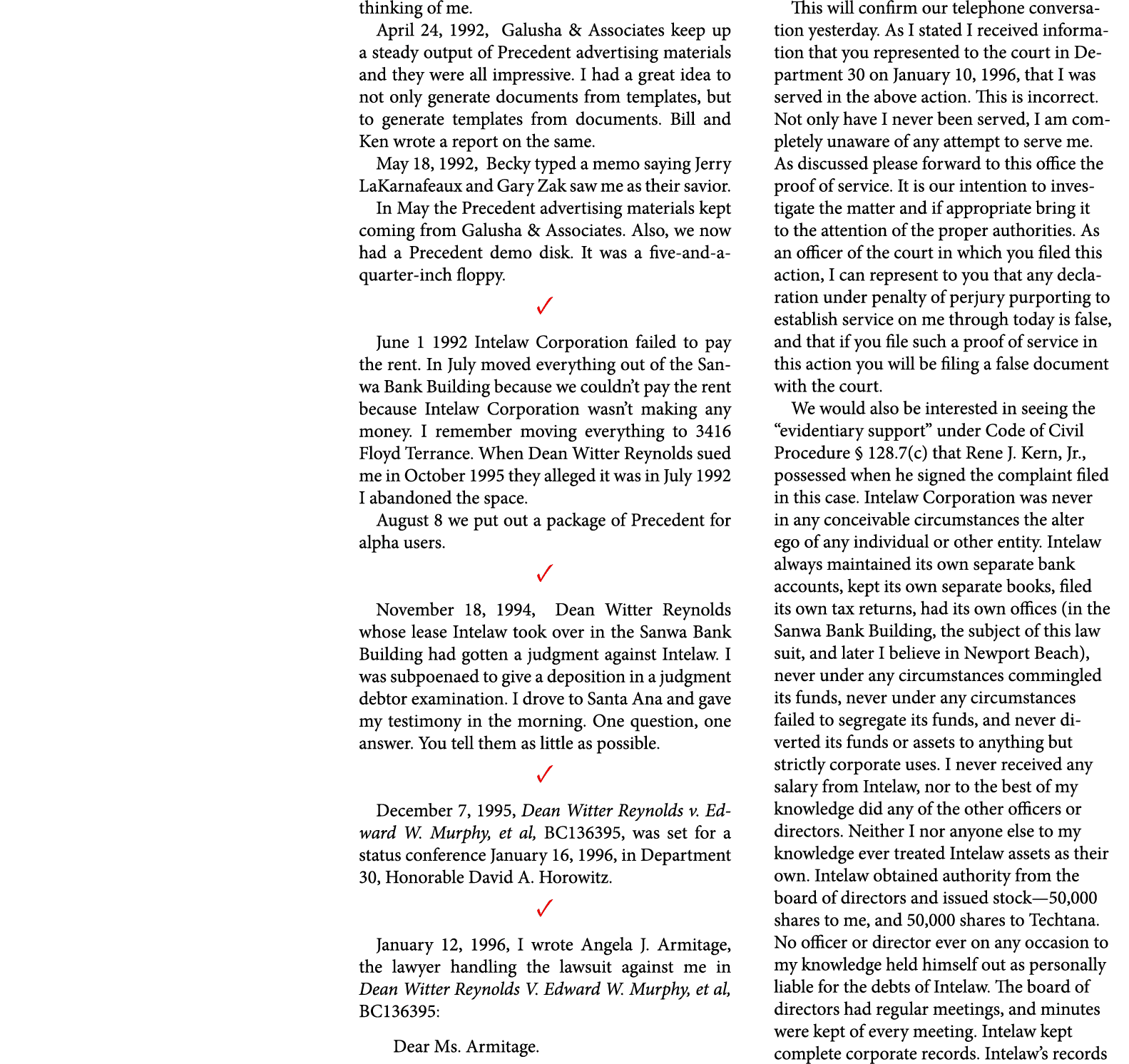 thinking of me. April 24, 1992, ﻿Galusha & Associates keep up a steady output of Precedent advertising materials and ...