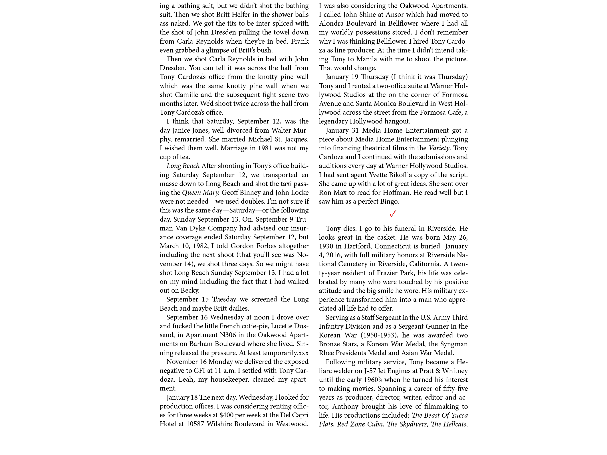 ing a bathing suit, but we didn’t shot the bathing suit. Then we shot Britt Helfer in the shower balls ass naked. We ...