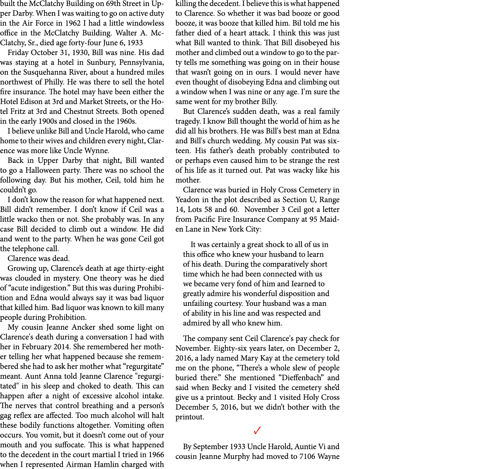 built the McClatchy Building on 69th Street in ﻿Upper ﻿Darby. When I was waiting to go on active duty in the Air Forc...