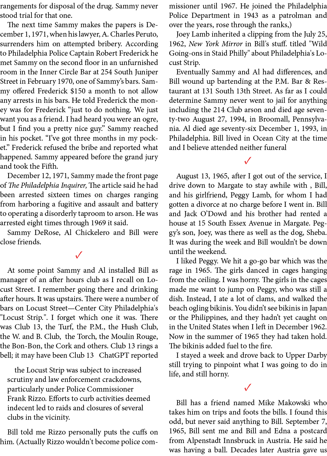 rangements for disposal of the drug. Sammy never stood trial for that one. The next time Sammy makes the papers is De...