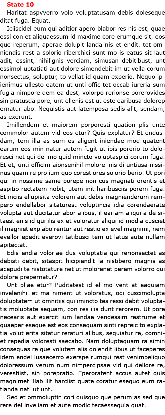 State 10 Haritat aspvverro volo voluptatusam debis doleseque ditat fuga. Equat. Iciiscidel eum qui aditior apero blab...