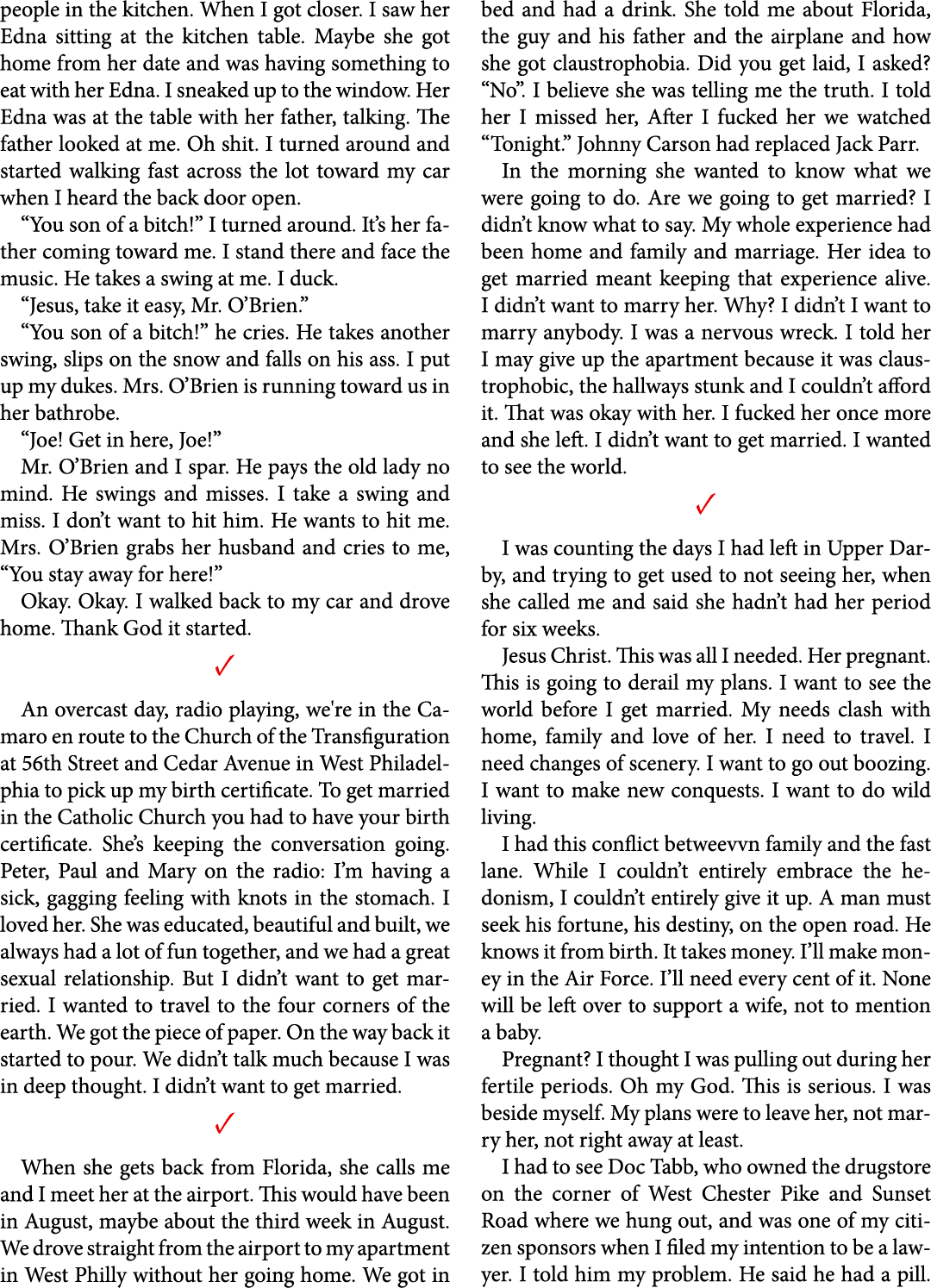 people in the kitchen. When I got closer. I saw her Edna sitting at the kitchen table. Maybe she got home from her da...