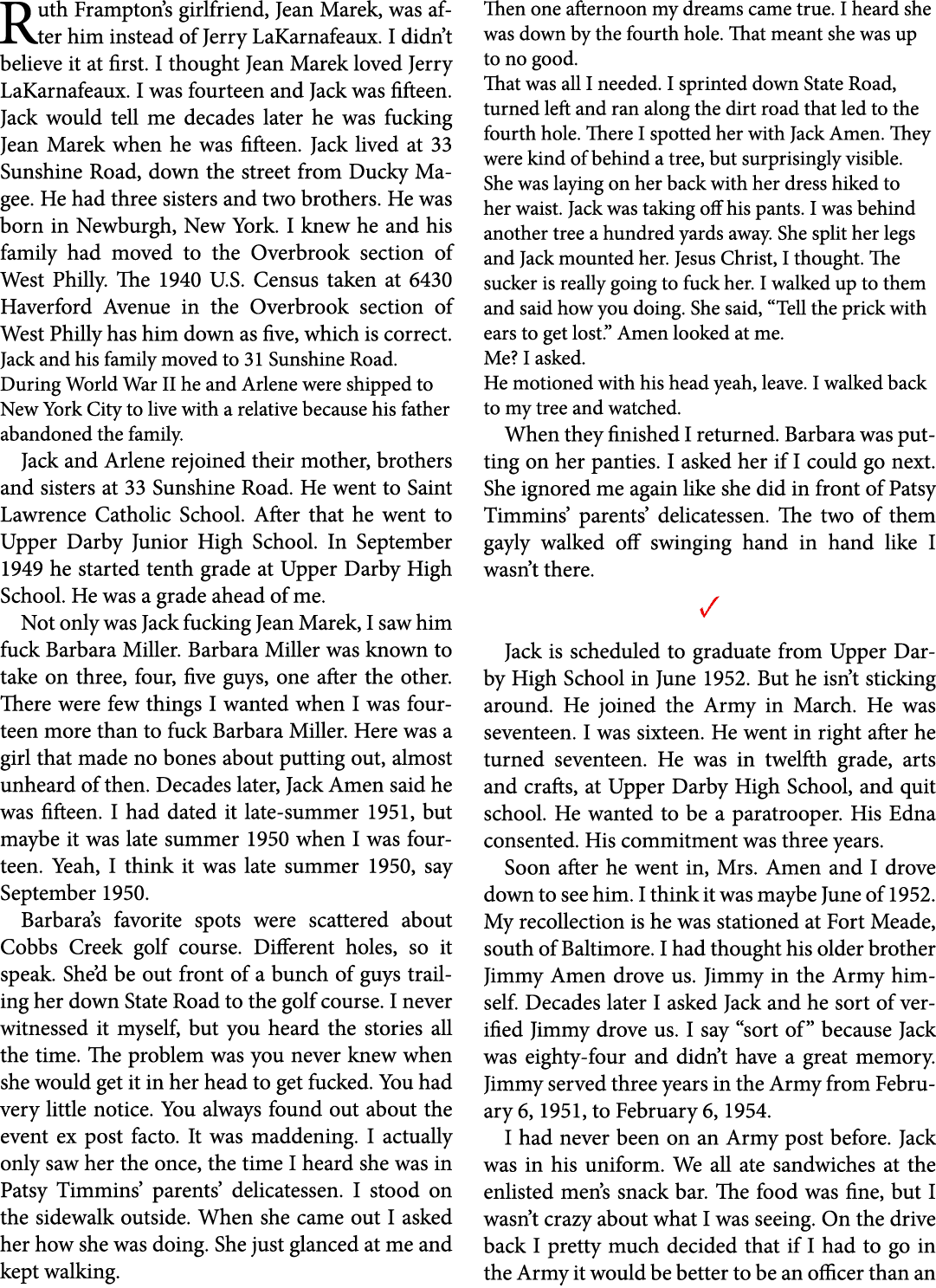 Ruth Frampton’s girlfriend, ﻿Jean Marek, was after him instead of ﻿Jerry LaKarnafeaux. I didn’t believe it at first. ...
