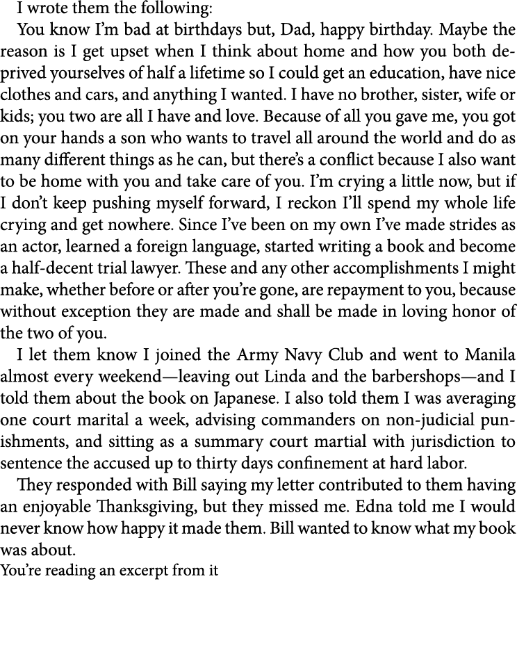 I wrote them the following: You know I’m bad at birthdays but, Dad, happy birthday. Maybe the reason is I get upset w...