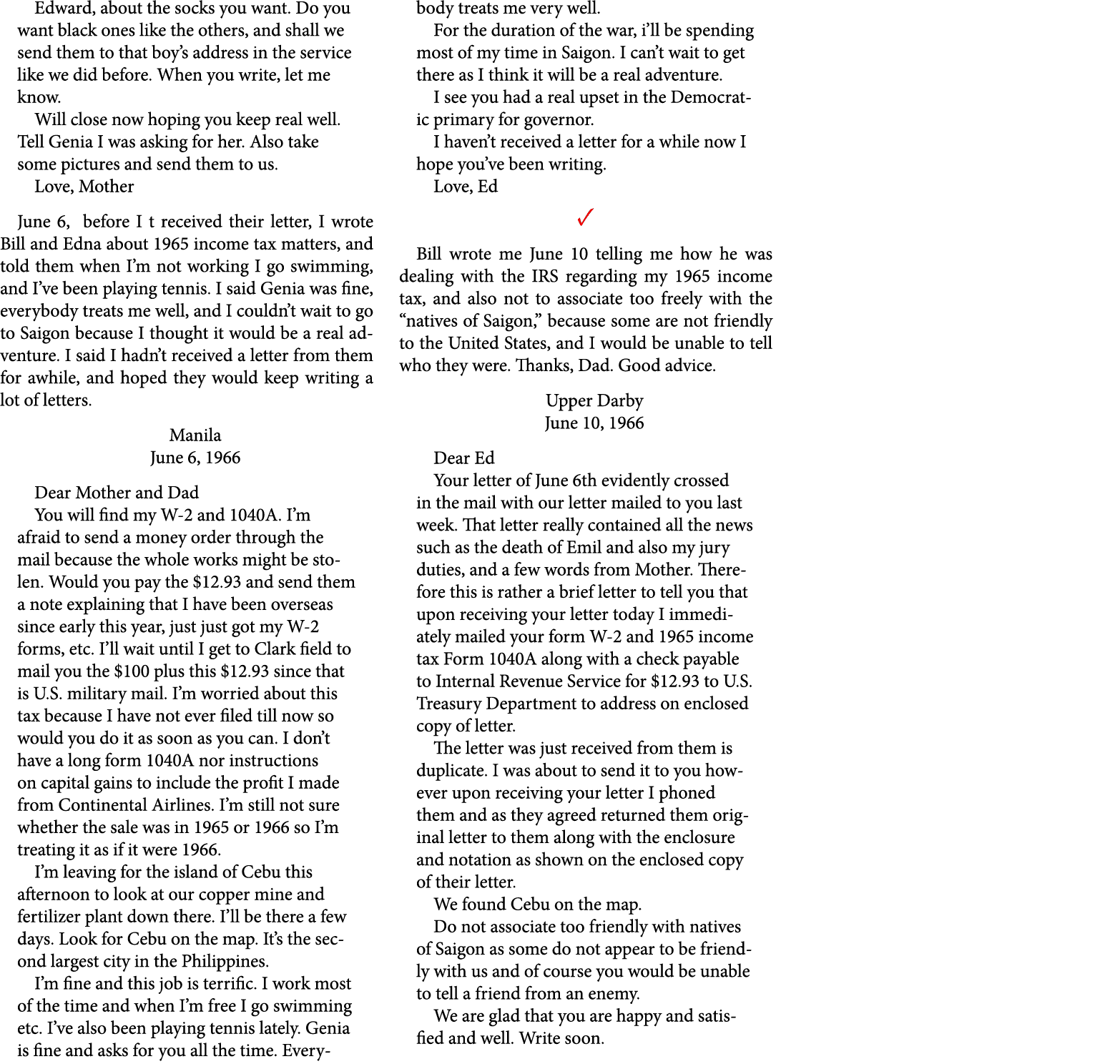 Edward, about the socks you want. Do you want black ones like the others, and shall we send them to that boy’s addres...