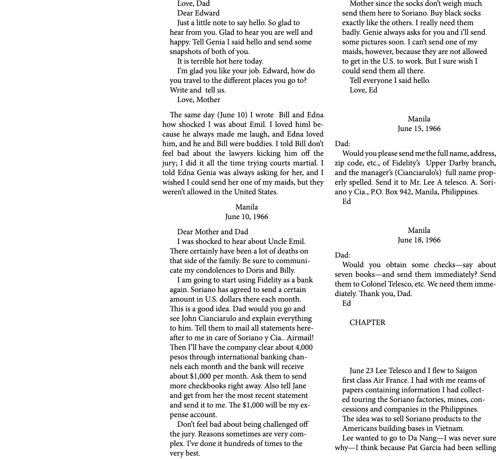 Love, Dad Dear Edward Just a little note to say hello. So glad to hear from you. Glad to hear you are well and happy....
