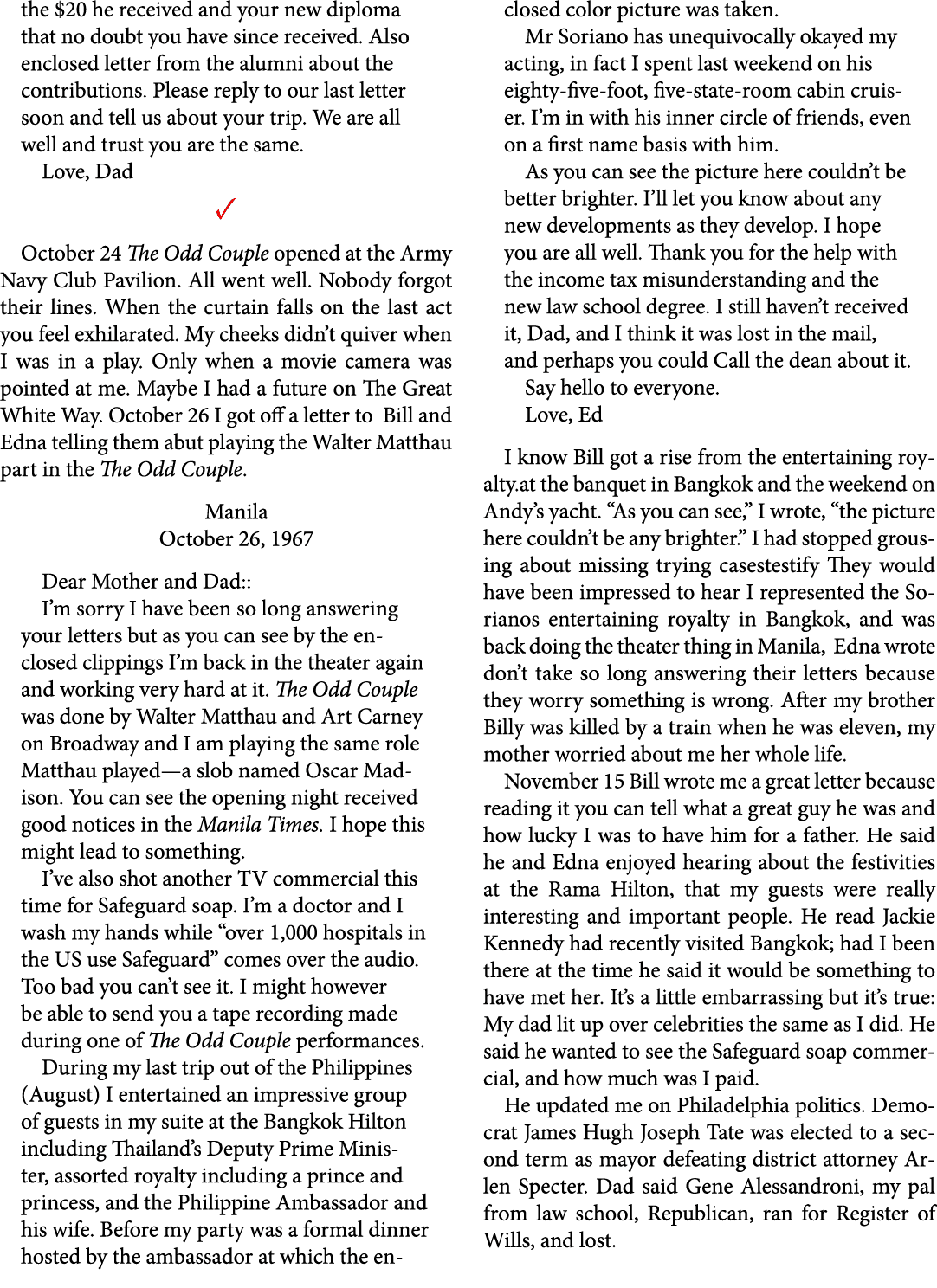 the $20 he received and your new diploma that no doubt you have since received. Also enclosed letter from the alumni ...