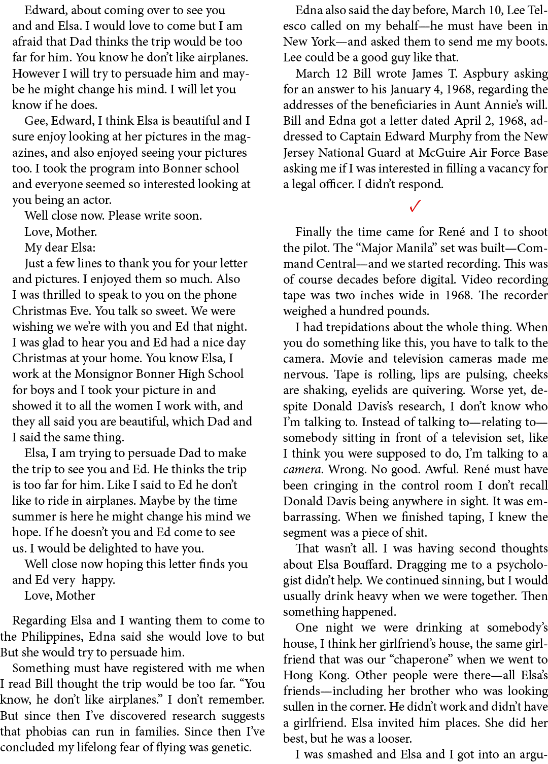 Edward, about coming over to see you and and Elsa. I would love to come but I am afraid that Dad thinks the trip woul...