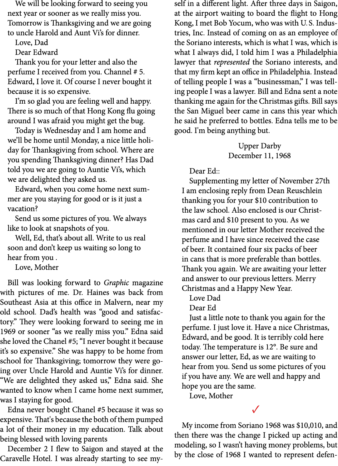We will be looking forward to seeing you next year or sooner as we really miss you. Tomorrow is Thanksgiving and we a...