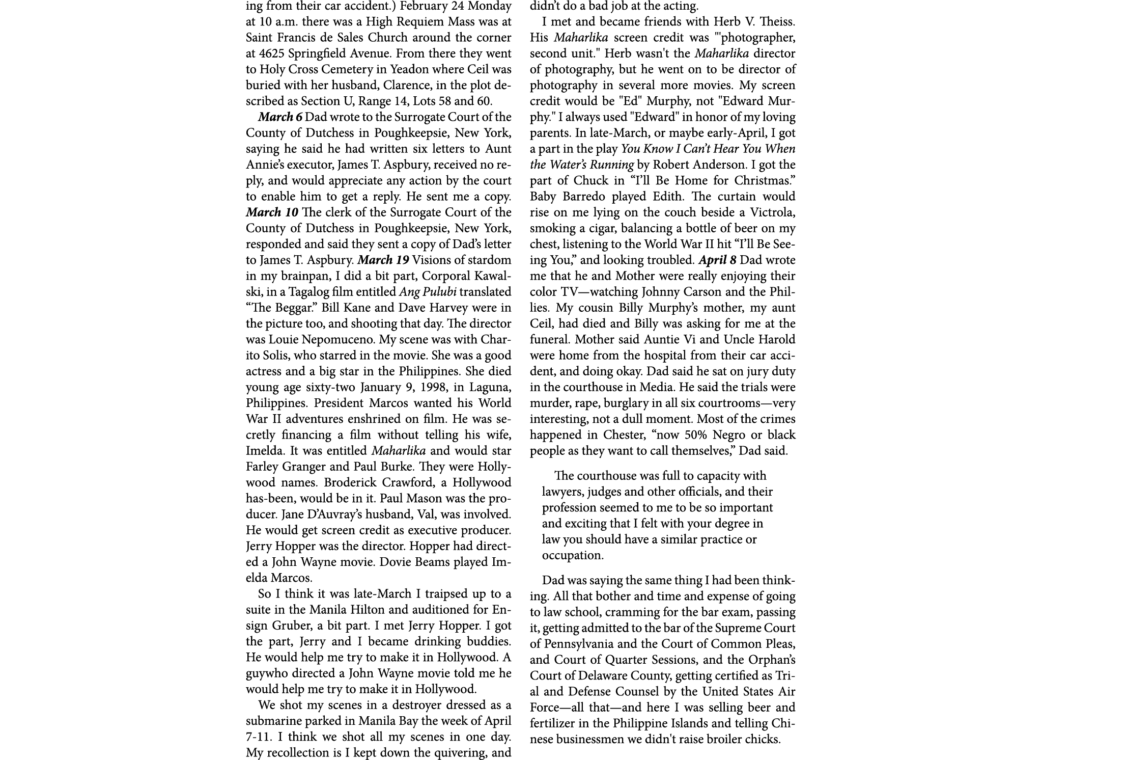 ing from their car accident.) February 24 Monday at 10 a.m. there was a High Requiem Mass was at ﻿Saint Francis de Sa...