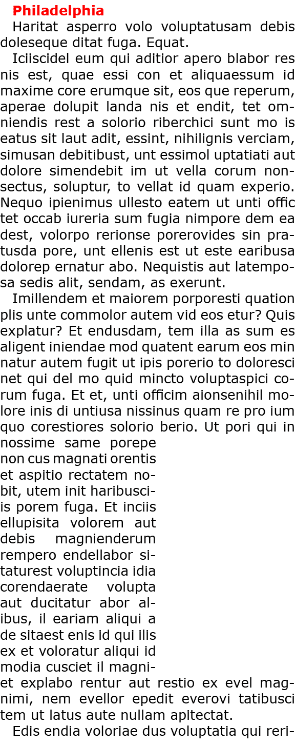 Philadelphia Haritat asperro volo voluptatusam debis doleseque ditat fuga. Equat. Iciiscidel eum qui aditior apero bl...