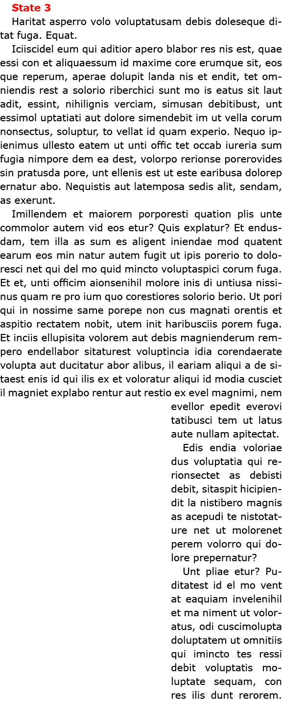 State 3 Haritat asperro volo voluptatusam debis doleseque ditat fuga. Equat. Iciiscidel eum qui aditior apero blabor ...