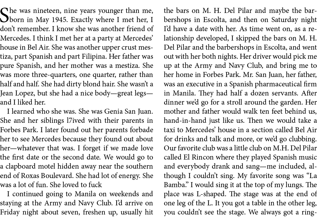 She was nineteen, nine years younger than me, born in May 1945. Exactly where I met her, I don’t remember. I know she...