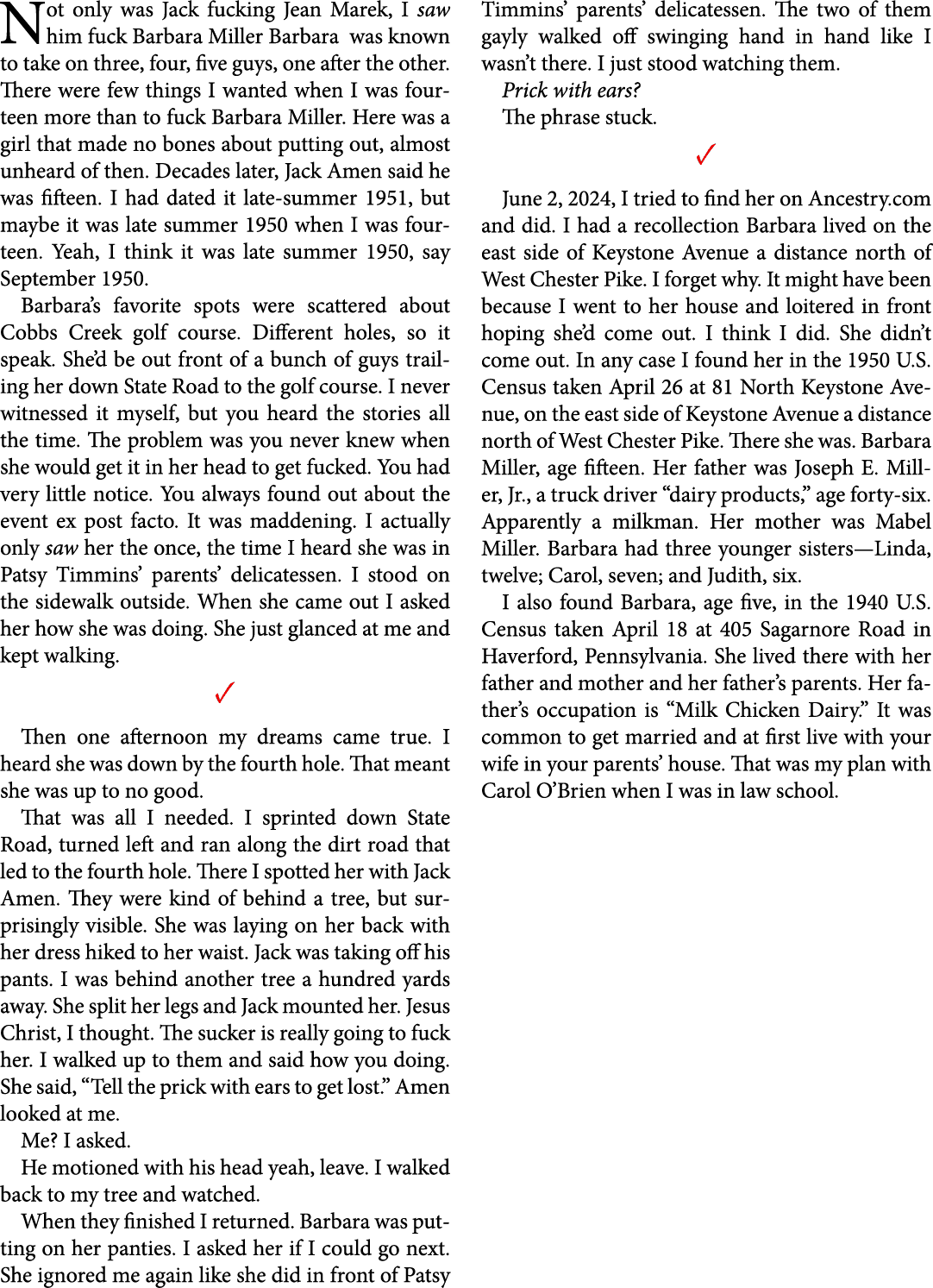 Not only was Jack fucking ﻿Jean Marek, I saw him fuck ﻿﻿Barbara Miller ﻿﻿Barbara was known to take on three, four, fi...