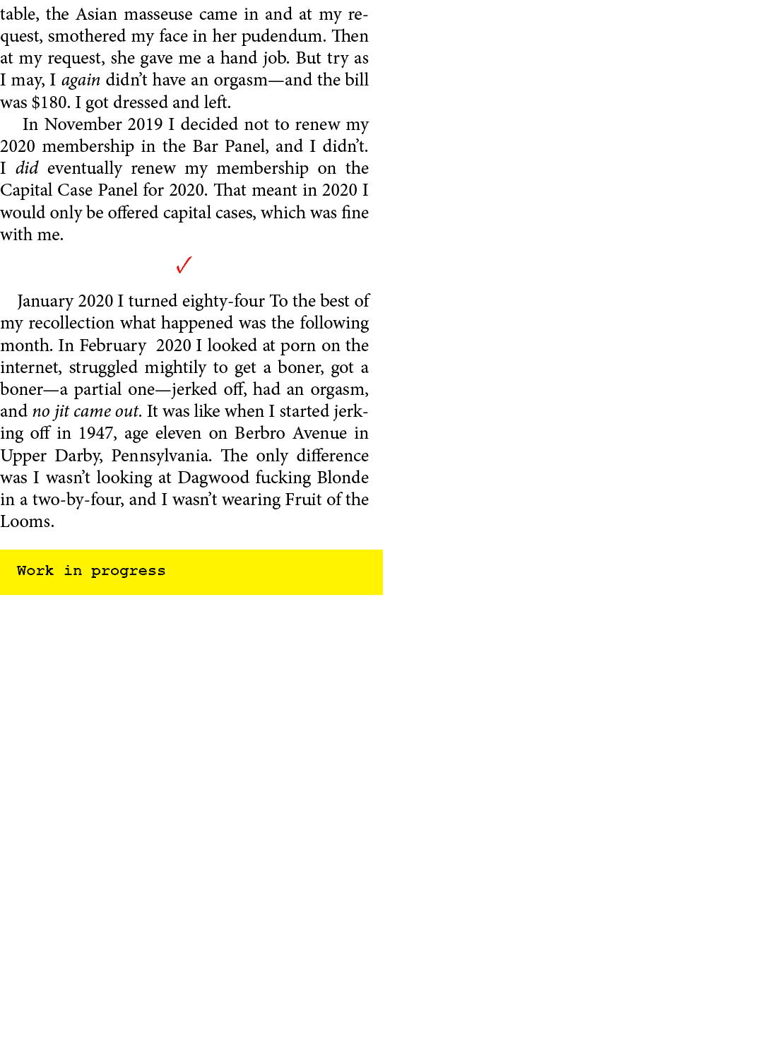 table, the Asian masseuse came in and at my request, smothered my face in her pudendum. Then at my request, she gave ...
