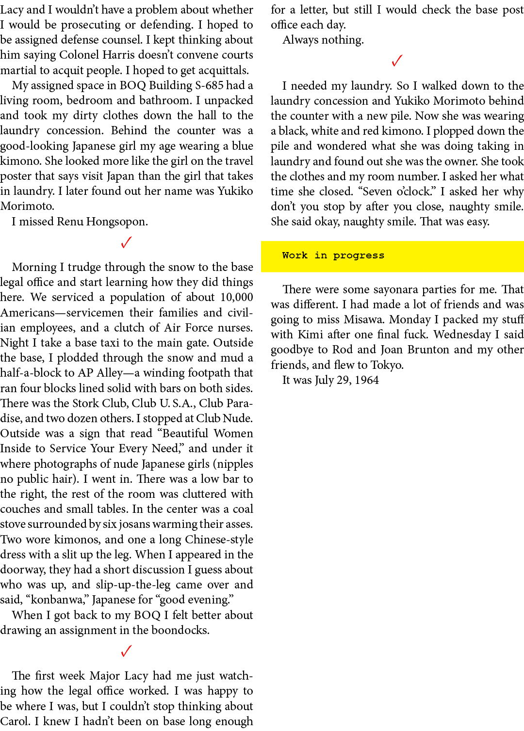 Lacy and I wouldn’t have a problem about whether I would be prosecuting or defending. I hoped to be assigned defense ...
