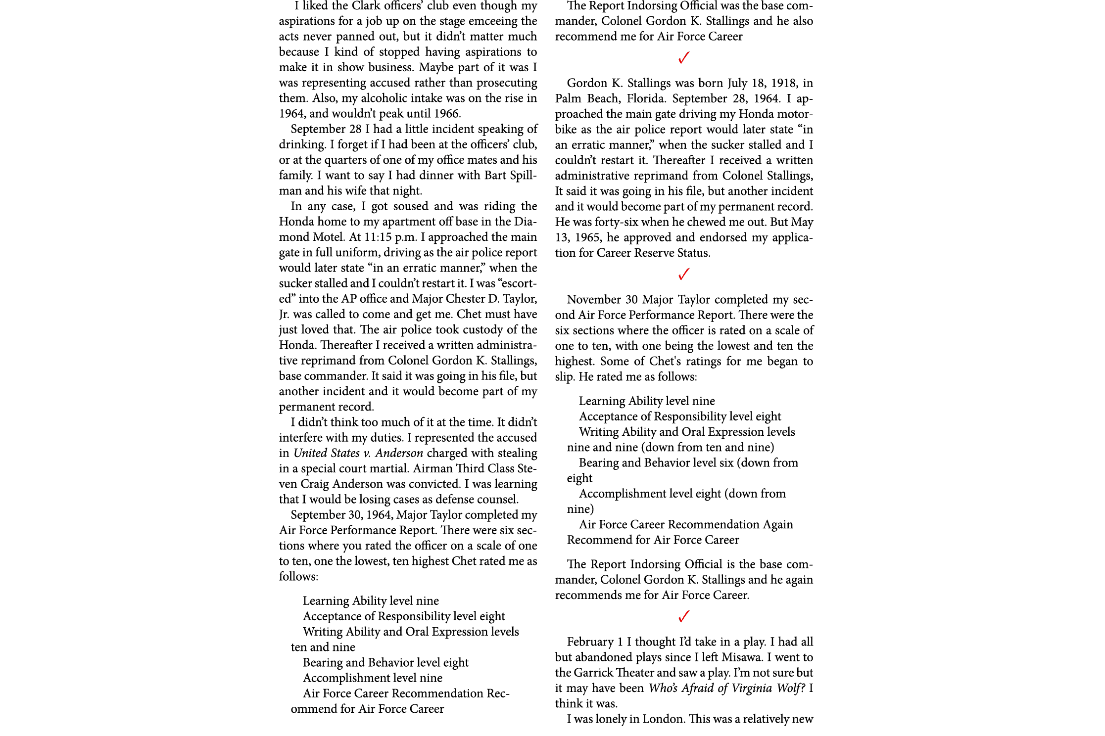  I liked the Clark officers’ club even though my aspirations for a job up on the stage emceeing the acts never panned...