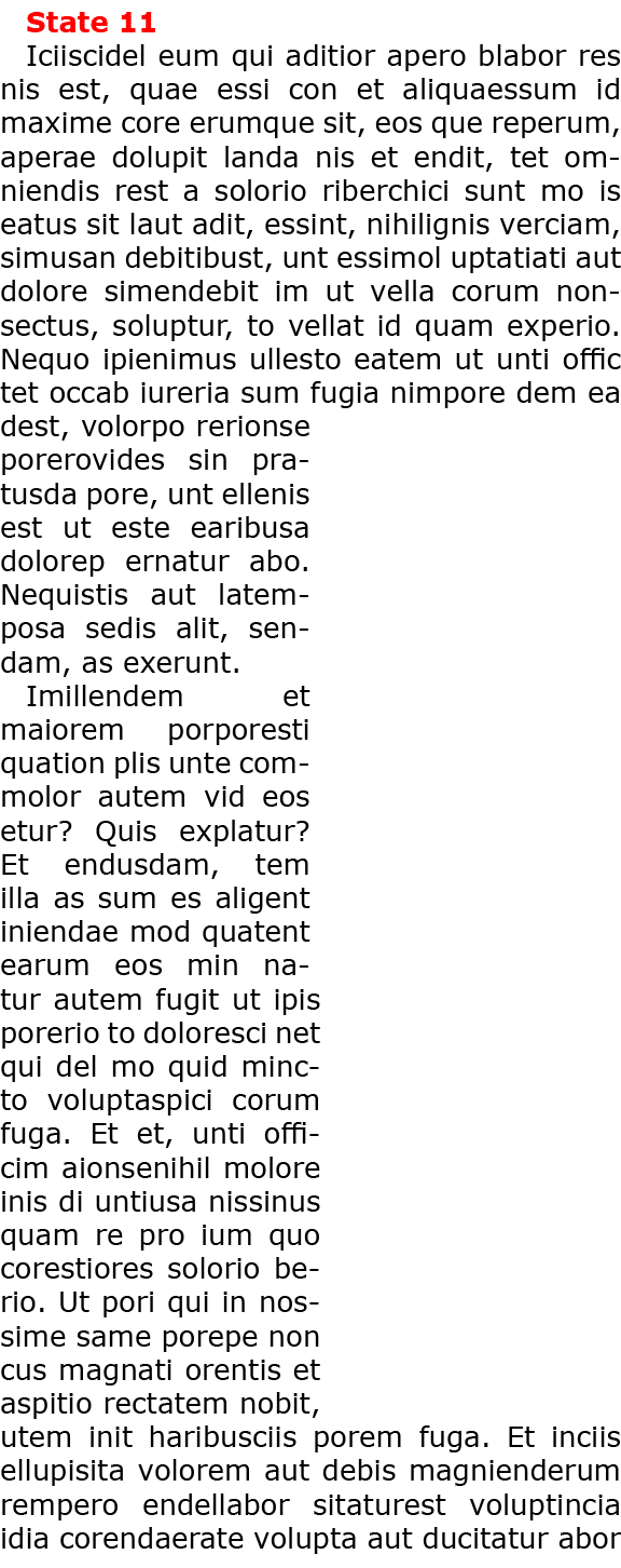 State 11 Iciiscidel eum qui aditior apero blabor res nis est, quae essi con et aliquaessum id maxime core erumque sit...